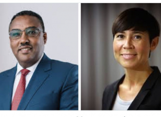 የኢፌዴሪ ምክትል ጠቅላይ ሚኒስትርና የውጭ ጉዳይ ሚኒስትር ደመቀ መኮንን ከኖርዌይ አቻቸው ጋር ተወያዩ፡፡