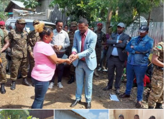 በአጣዬ ከተማ ተከስቶ በነበረው የጸጥታ ችግር ቤታቸው ለተቃጠለባቸው 64 አባውራዎች የመኖሪያ ቤት ርክክብ ተደረገላቸው።