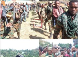 የአማራ ክልል መንግሥት ያስተላለፈውን የክተት ጥሪ የተቀበሉ የጎንደር ፋኖና ሚሊሻ አባላት ሽኝት ተደረገላቸው።