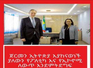 ጀርመን ኢትዮጵያ እያከናወነች ያለውን የፖለቲካ እና የኢኮኖሚ ለውጥ እንደምትደግፍ አስታወቀች።
