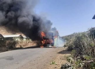 62 ሰዎችን አሳፍሮ ወደ ደሴ ይጓዝ የነበረ የሕዝብ ማመላለሻ አውቶብስ የእሳት ቃጠሎ አደጋ አጋጠመው።
