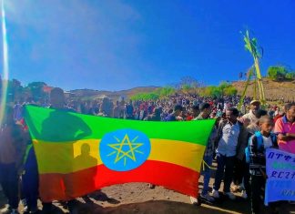 በሰቆጣ ከተማ የድጋፍ ሰልፍ እየተካሄደ ነው።