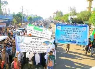 “ክልላችን የሰላም እና የልማት ማዕከል ለማድረግ ሁላችንም ለሰላም ዘብ እንቆማለን” የምዕራብ ደምቢያ ወረዳ ነዋሪዎች።