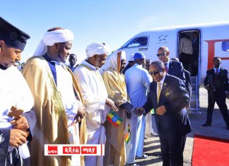 ፕሬዚዳንት ታዬ አጽቀሥላሴና የፌዴሬሽን ምክር ቤት አፈጉባኤ አገኘሁ ተሻገር ጎንደር ከተማ ገቡ።