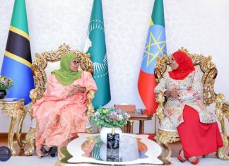 የታንዛኒያ ፕሬዚዳንት ሳሚያ ሱሉሁ ለአፍሪካ ኅብረት ጉባኤ አዲስ አበባ ገቡ።