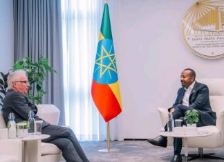 ጠቅላይ ሚኒስትር ዐቢይ አሕመድ (ዶ.ር) የግሎባል ፈንድ ኤክስኪዩቲቭ ዳይሬክተር ፒተር ሳንድስ ጋር ተወያዩ።