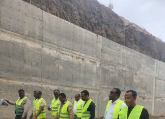 ከፍተኛ የሥራ ኀላፊዎች የመገጭ ግድብ ፕሮጄክትን ጎበኙ።