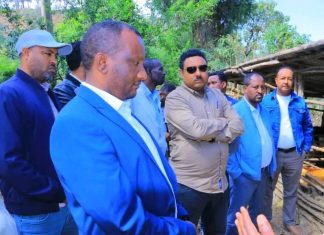 ከፍተኛ የመንግሥት የሥራ ኃላፊዎች የማዕከላዊ ጎንደር ዞን ልማቶችን ጎበኙ።