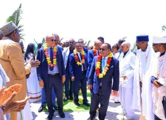 የፌዴራል መንግሥት እና የክልል ከፍተኛ መሪዎች የባሕር ዳር ከተማ የልማት ሥራዎችን እየተመለከቱ ነው።