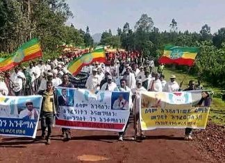 በአንከሻ ጓጉሳ ወረዳ ሕዝባዊ ሰላማዊ ሰልፍ እየተካሄደ ነው።