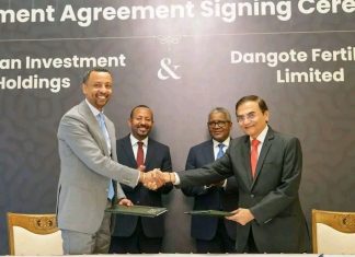 የማዳበሪያ ማምረቻ ኮምፕሌክስ የድርሻ ስምምነት መፈረሙን ጠቅላይ ሚኒስትር ዐቢይ አሕመድ( ዶ.ር) ገለጹ።