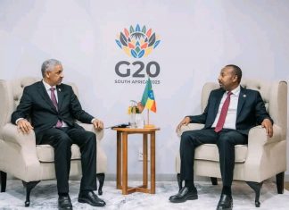 ጠቅላይ ሚኒስትር ዐቢይ አሕመድ (ዶ.ር) ከአፍሪካ ልማት ባንክ ፕሬዝዳንት ሲዲ ኡልድ ታህ (ዶ.ር) ጋር ተወያዩ።