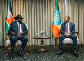 ጠቅላይ ሚኒስትር ዐቢይ አሕመድ ( ዶ.ር) ከደቡብ ሱዳን ፕሬዝዳንት ሳልቫ ኬር ማያርዲት ጋር ተወያዩ።