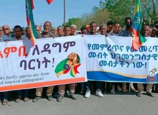 የማይካድራ ከተማ ነዋሪዎች ሰላም፣ ልማት እና ዴሞክራሲን የሚደግፍ ሰልፍ እያካሄዱ ነው።