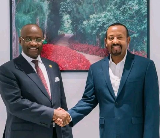 ጠቅላይ ሚኒስትር ዐቢይ አሕመድ (ዶ.ር) ከአፍሪኤግዚም ባንክ ፕሬዝዳንት ጆርጅ ኢሎምቢን ( ዶ.ር) ጋር ተወያዩ።