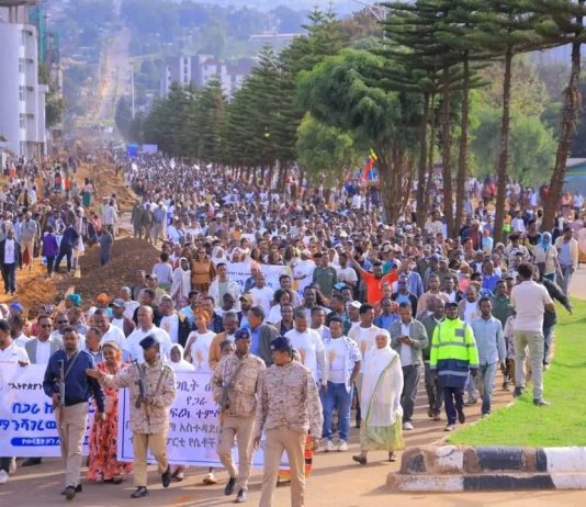 በደቡብ ኢትዮጵያ ክልል ሀገራዊ ለውጡን የሚደግፍ ሕዝባዊ ሰላማዊ ሰልፍ እየተካሄደ ነው።