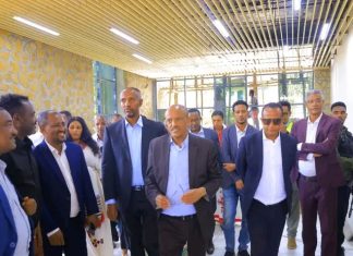 ርእሰ መሥተዳድር አረጋ ከበደ የጎንደር ከተማን መሶብ የአንድ ማዕከል አገልግሎት ግንባታን ጎበኙ።