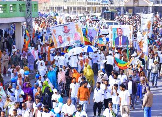 የብልጽግና ፓርቲ የድጋፍ ሰልፍ እና የምርጫ ቅስቀሳ በደሴ ከተማ እየተካሄደ ነው።