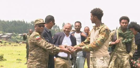 በምሥራቅ ጎጃም ዞን የሰላም አማራጭን የተቀበሉ ታጣቂዎች ወደሕዝብ ተመለሱ።