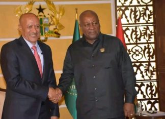 ምክትል ጠቅላይ ሚኒስትር ተመስገን ጥሩነህ ከጋና ሪፐብሊክ ፕሬዝዳንት ጆን ድራማኒ ማሃማ ጋር ተወያዩ።