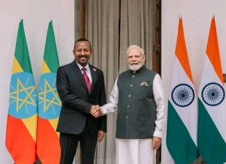 ጠቅላይ ሚኒስትር ዐቢይ አሕመድ (ዶ.ር) ከሕንዱ ጠቅላይ ሚኒስትር ናሬንድራ ሞዲ ጋር ተወያዩ።