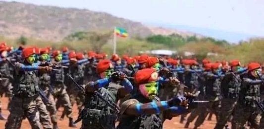ጠላቶቹን የሚያስደነግጠው፣ እንደ ንሥር ሰማይን የሚቀዝፈው።