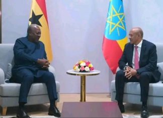 ምክትል ጠቅላይ ሚኒስትር ተመስገን ጥሩነህ የጋና ሪፐብሊክ ፕሬዝዳንትና የጣና ፎረም የቦርድ ሊቀመንበር ክቡር ጆን ድራማኒ ማሃማን በባሕር ዳር ተቀበሉ።